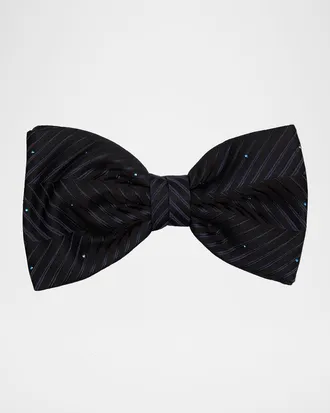 Stefano Ricci Men & apos;s Crystal-Embellished Herringbone Bow Tie