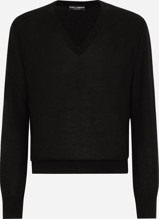 Dolce & Gabbana Pull Scollo V - Man Sweaters And Cardigans Black Cashmere 48