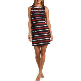 Sunshine 79 American Sweetheart Stripe Sleeveless Dress in Blue Multi at Nordstrom, Size X-Small