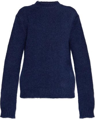 Jil Sander Trui met ronde hals - Dames - Ronde hals truien - Blauw - 2XS - Wol - Truien & Vesten