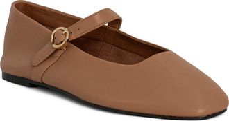 Shushop Annabelle Mary Jane Flat in Camel at Nordstrom, Size 7.5