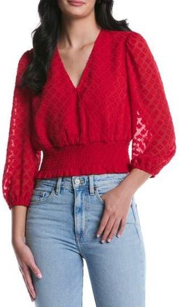 Shelli Segal Smocked Balloon Sleeve Top in Salsa at Nordstrom Rack, Size X-Large