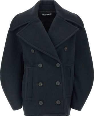 Jacquemus Le Caban Ovalo Trench E Impermeabili Blu-Donna