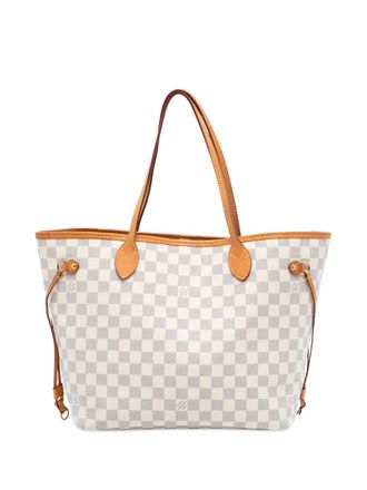 Louis Vuitton Borsa tote Neverfull MM in tela Damier Azur 2019 - Bianco