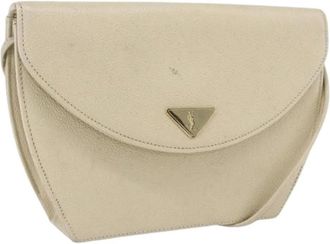 Saint Laurent Pre-owned Cross Body Bags, female, Beige, Size: ONE SIZE Pre-owned Leather Cross Body Bag