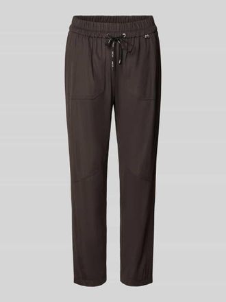 Marc Cain Hose mit elastischem Bund und Eingrifftaschen in Dunkelbraun, Gr&ouml;&szlig;e 34