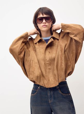 Twik Womens Faux-suede loose jacket