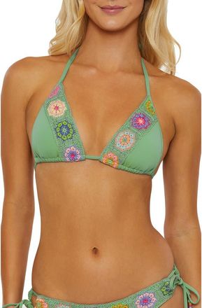 Isabella Rose Taylor 1969 Halter Triangle Swim Top in Seafoam at Nordstrom, Size Medium