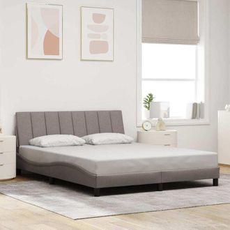 vidaXL Cama Sin Colch&oacute;n Tela Gris Taupe 160x200 Cm Vidaxl