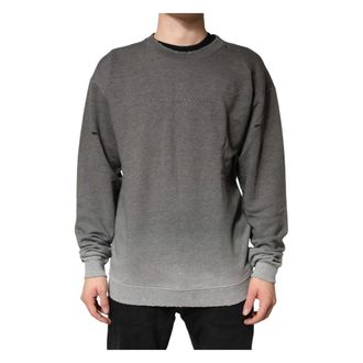 Dolce & Gabbana Hoodies & sweatvesten, Heren, Grijs, M, Katoen, Sweatshirt met ronde hals