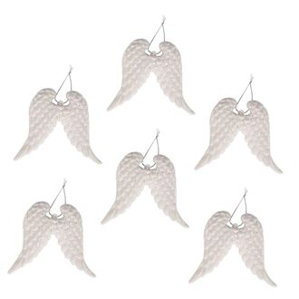 Amosfun 6st Weihnachtsschmuck Christbaumschmuck Fl&uuml;gel Baby Schaum Schm&uuml;cken Wei&szlig;