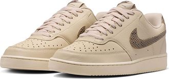 Nike Court Vision Low Premium Womens Shoes Sanddrift/British Khaki/Black : 10.5 B - Medium, Faux Leather