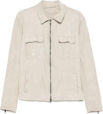 Salvatore Santoro Leren jack - Beige