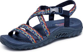 Skechers Womens Reggae-Dream Weaver Sport Sandal, Navy Multi, 8.5