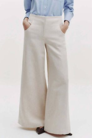 TWP Demie Wide Leg Pant In Natural