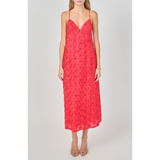 endless rose Textured Floral Midi Dress at Nordstrom, Size X-Small