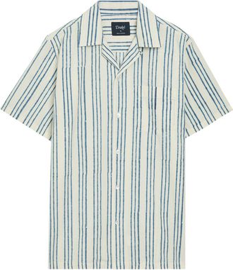 Drake's Drakes Striped Cotton Shirt - Blue - XL