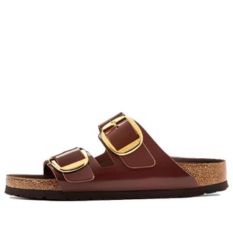 Birkenstock (WMNS) Birkenstock Arizona Big Buckle Natural Leather Patent Clay Dark brown 1021388
