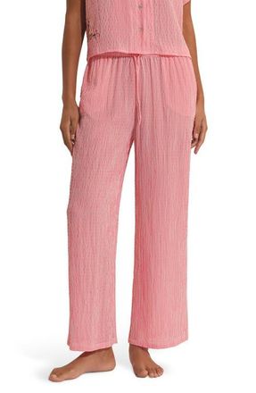 Etam Oselia Wide Leg Pajama Pants in Imp Fond Rose at Nordstrom, Size X-Small