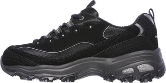 Skechers Womens DLites Biggest Fan Trainers, Black Trubuck/Mesh/Trim, 2.5 UK