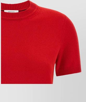 Ferragamo cashmere ribbed short-sleeve jumper