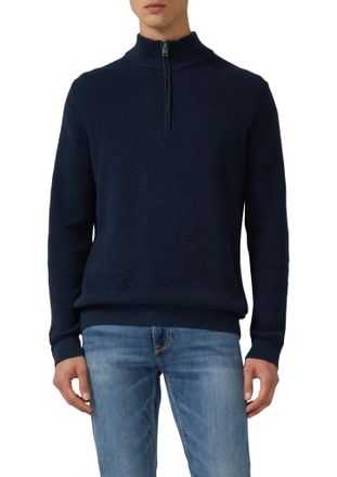 s.Oliver Strickpullover S.OLIVER, Herren, Gr. S, navy, Grobstrick, Obermaterial: 100% Baumwolle, unifarben, normal h&uuml;ftbedeckend, Rundhals, B&uuml;ndchen, Pullover 