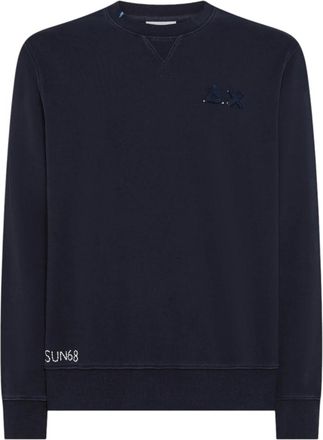Sun 68 Vintage Fleece Sweatshirt - Heren - Sweatshirts - Blauw - XL - Hoodies & sweatvesten