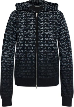 Balenciaga Cardigan met Capuchon - Dames - Vesten - Zwart - XS - Katoen - Truien & Vesten