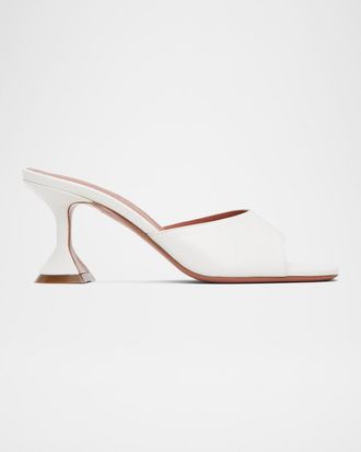 Amina Muaddi Lupita Leather Pedestal Mule Sandals