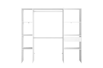 Concept Usine Vestidor de dise&ntilde;o 6 estantes + 1 caj&oacute;n + 2 armarios blanco