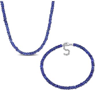 Delmar Blue Sapphire Stone Beaded Necklace & Bracelet Set at Nordstrom Rack