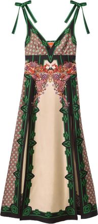 La DoubleJ geometric-print midi day dress - Neutrals