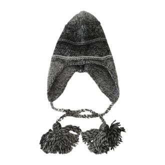 Dolce & Gabbana Warme gebreide muts met fleece oorflappen - Heren - Accessoires - Grijs - Maat: ONE Size Fleece