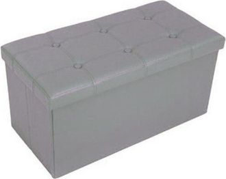 Trade Shop Trade Shop - Pouf Scatola Contenitore Rettangolare Similpelle Cassapanca Poggiapiedi Colore - Grey