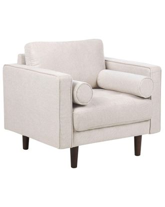 Beliani Beliani - Poltrona Imbottita In Tessuto Beige Con Schienale Spesso Imbottito Nurmo