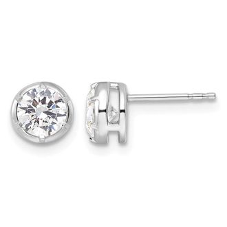 Diamond2Deal 14k White Gold 1 ct Lab Grown Diamond Solitaire Stud Earrings VS Clarity, D-E Color