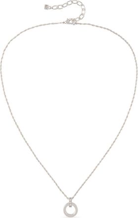 Nina Ricci 1980s pre-owned crystal-embellished pendant necklace - women - Rhodium - One Size - Silver