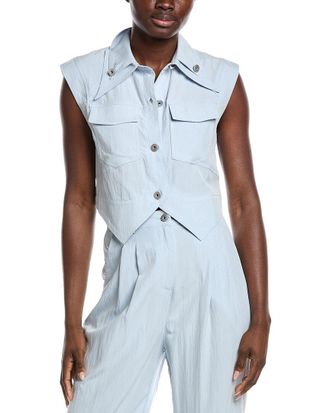 Gracia Open V-Bottom Hem Sleeveless Top