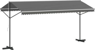 vidaXL Toldo Independiente 5 X 3 M Poli&eacute;ster Gris Vidaxl