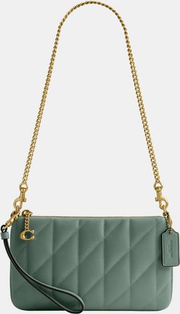Coach Womens Pouch Bag With Pillow Quilting - Green Leather - One Size