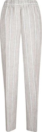 PESERICO Slim-fit Broeken - Dames - Slim Fit Broeken - Beige - M - Linnen - Broeken