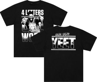 Generic Jey USO Four Letters One Word T-Shirt Unisex Crewneck Short Sleeve Cotton Tee Women Men Streetwear Tops (Black,L)