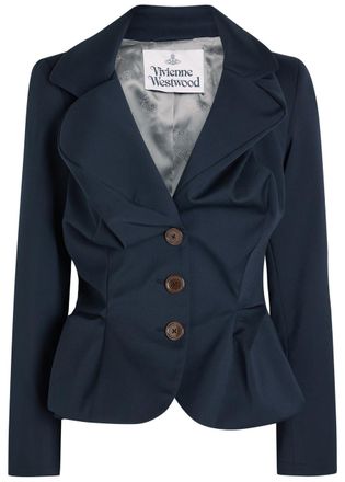 Vivienne Westwood Drunken Draped Wool Jacket - Navy - 40 (UK8 / S)