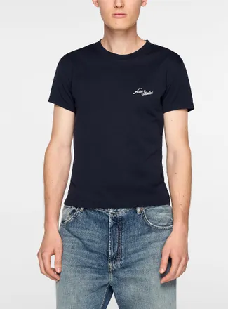 Acne Studios Mens Cursive logo fitted T-shirt