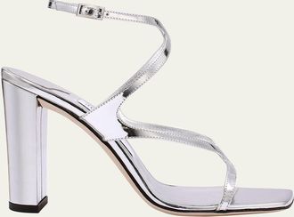 Jimmy Choo London Azie Metallic Ankle-Strap Sandals