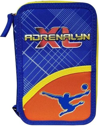 Trade Shop Trade Shop - Astuccio Scuola Calciatori Panini Adrenalyn Triplo Completo 3 Zip Per Ragazzi
