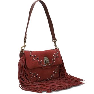 Kurt Geiger Dames Schoudertassen Oxford Fringe Shoulder - Dames - Tassen - Rood - Maat: ONE Size Zijde