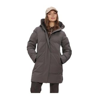 KRAKATAU Cassini Quilted Parka Qw609 - Dames - Mantels - Grijs - Maat: M Leer