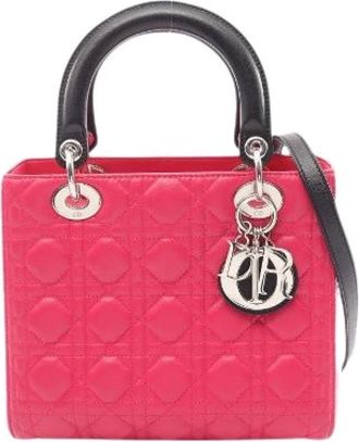 Dior Pre-owned Lady Dior Leder 2way Handtas - Dames - Vintage Handtas - Roze - ONE Size - Vintage