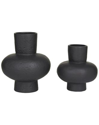 CosmoLiving by Cosmopolitan Cosmoliving By Cosmopolitan Set Of 2 Ceramic Gourd Style Vase